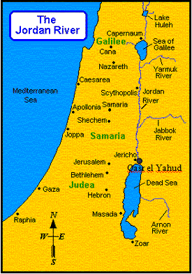Mapa de rio Jordan
