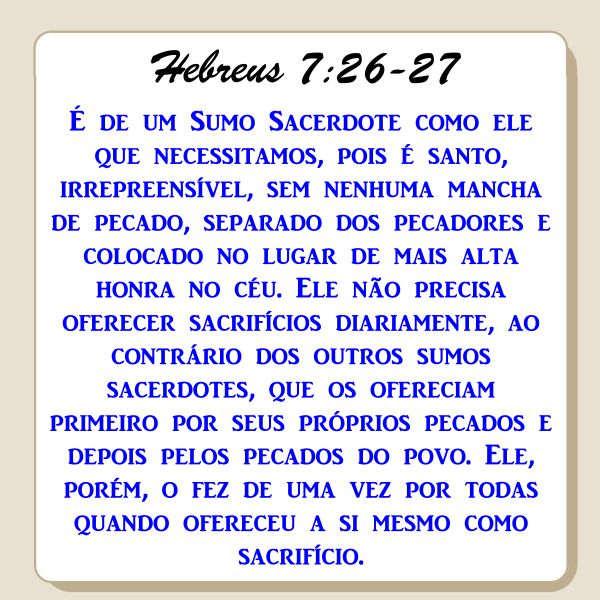 Hebreus 7:26-27